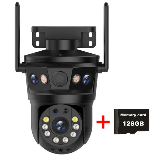 12MP Three Screen WIFI IP Camera Outdoor Three Lens PTZ Cam Ai Human Detection Waterproof Wireless CCTV Video Security Cameras