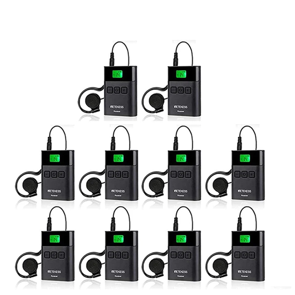 10PC Retekess TT122 Tour Guide System Wireless Receiver 36 Channel For Church Excursion Translation Travel Museum Conference