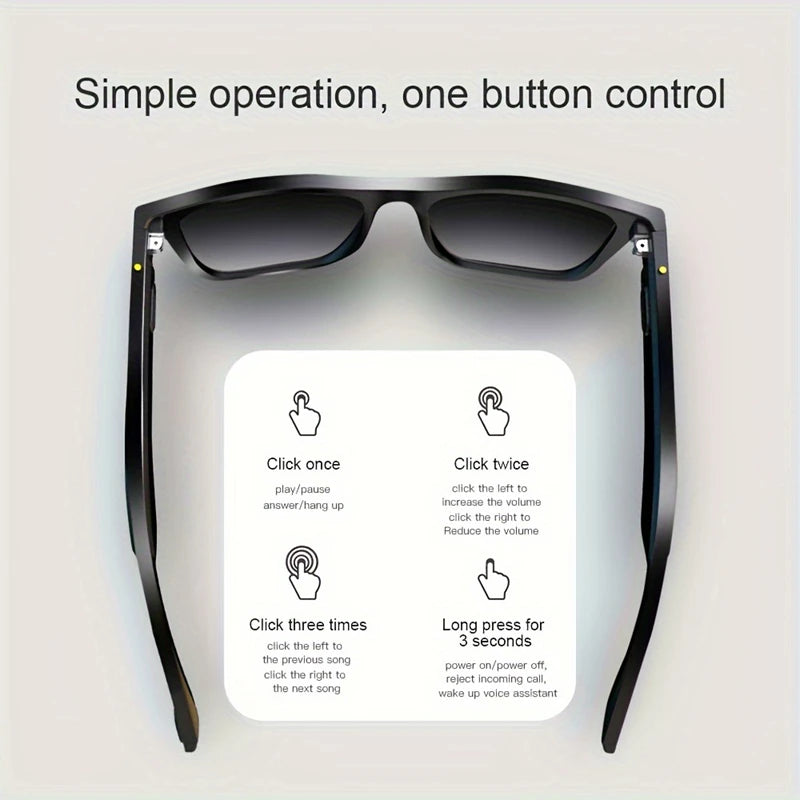 AI Smart Glasses | Bluetooth 5.3 | Voice Control | Waterproof | UV Protection | Voice Assistant