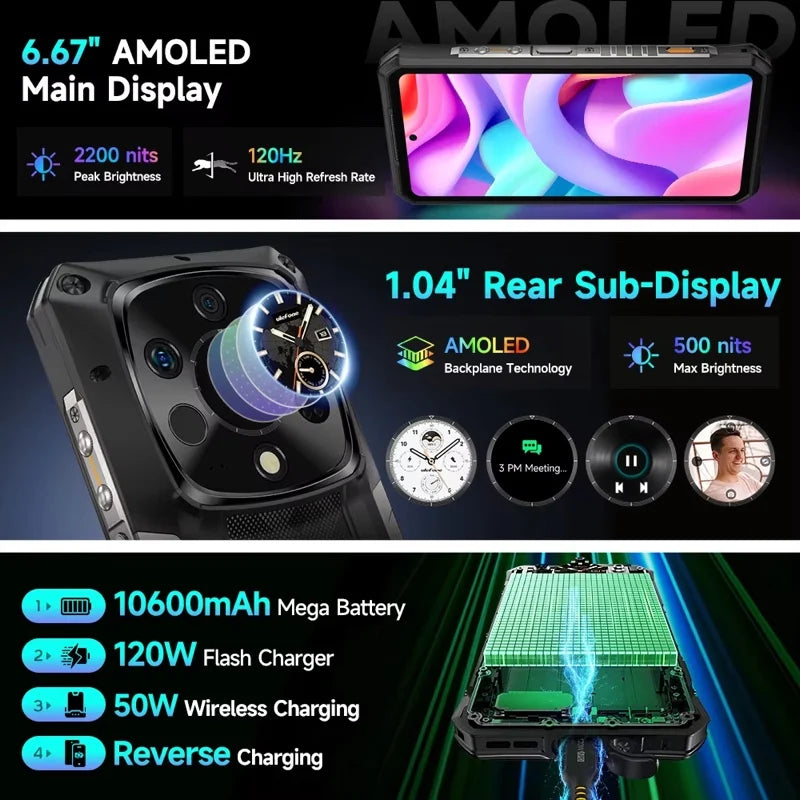 【World Premiere】Ulefone Armor 28 Ultra 5G AI Thermal Imaging Rugged Phone 1TB ROM 32GB RAM Android Smartphone AMOLED 6.67"Mobile