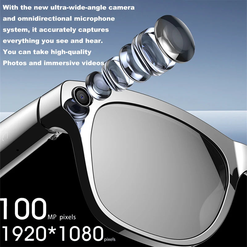 4K HD AI Smart Glasses Chat GPT 100MP Camera Bluetooth Call 260Mah Battery Voice Assistant  Control Smart Glasses for Men Women
