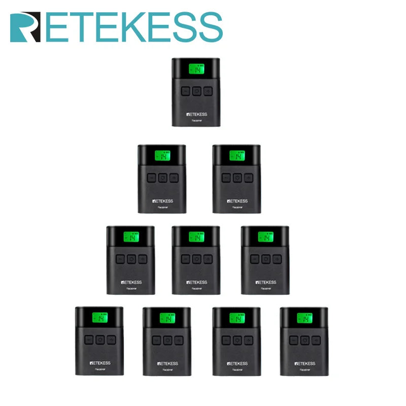 10PC Retekess TT122 Tour Guide System Wireless Receiver 36 Channel For Church Excursion Translation Travel Museum Conference