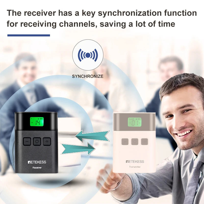 10PC Retekess TT122 Tour Guide System Wireless Receiver 36 Channel For Church Excursion Translation Travel Museum Conference