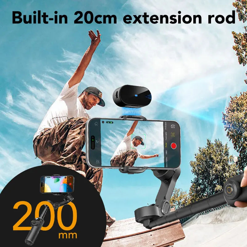AOCHUAN Smart X2 Ai Handheld Gimbal Stabilizer Built in Extension Rod Equipped with LED display Smartphone Gimbal Stabilizer