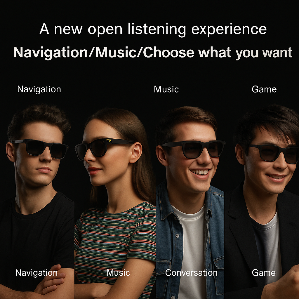 AI Smart Glasses | Bluetooth 5.3 | Voice Control | Waterproof | UV Protection | Voice Assistant