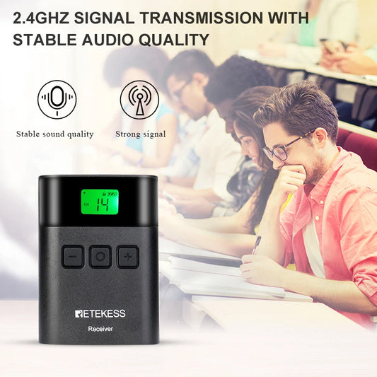 10PC Retekess TT122 Tour Guide System Wireless Receiver 36 Channel For Church Excursion Translation Travel Museum Conference